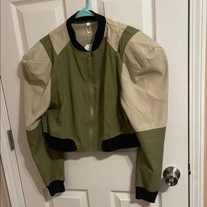 Green & Tan Spring Coat